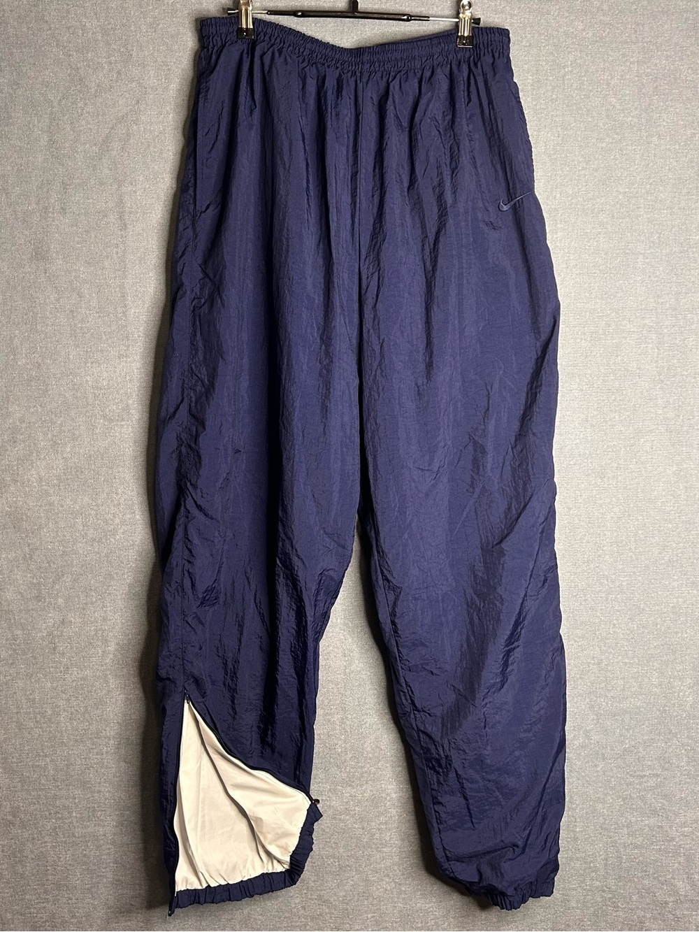 VTG 90s Nike Windbreaker Track Pants Lined Black Size XL Baggy Parachute Loose